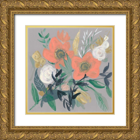 Anemone Jumble I Gold Ornate Wood Framed Art Print with Double Matting by Goldberger, Jennifer