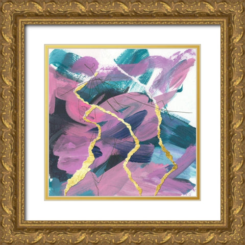 Divided Violet III Gold Ornate Wood Framed Art Print with Double Matting by Wang, Melissa