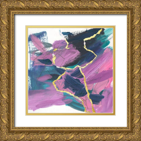 Divided Violet IV Gold Ornate Wood Framed Art Print with Double Matting by Wang, Melissa