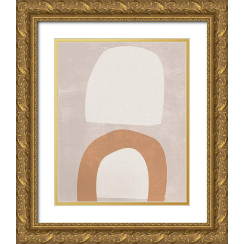 Sun Temple III Gold Ornate Wood Framed Art Print with Double Matting by Wang, Melissa