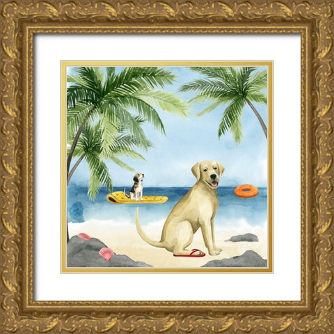 Dogs on Deck II Gold Ornate Wood Framed Art Print with Double Matting by Popp, Grace