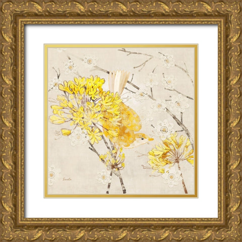 Avian Dreams I Gold Ornate Wood Framed Art Print with Double Matting by Evelia Designs