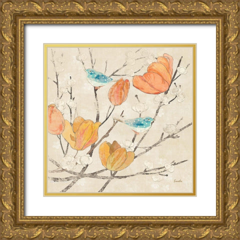 Avian Dreams IV Gold Ornate Wood Framed Art Print with Double Matting by Evelia Designs