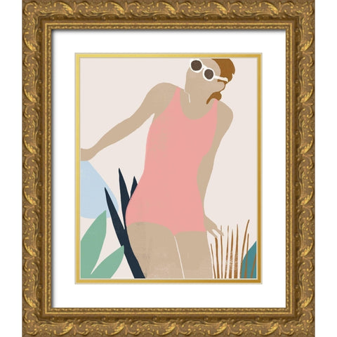 Femme Moderne IV Gold Ornate Wood Framed Art Print with Double Matting by Vess, June Erica