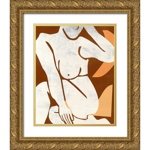 Heat IV Gold Ornate Wood Framed Art Print with Double Matting by Wang, Melissa