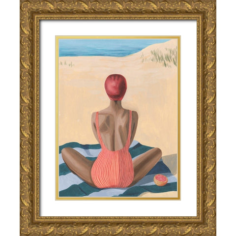 Pomello Beach I Gold Ornate Wood Framed Art Print with Double Matting by Popp, Grace