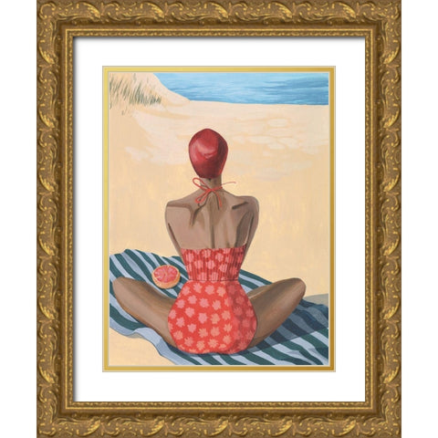Pomello Beach II Gold Ornate Wood Framed Art Print with Double Matting by Popp, Grace
