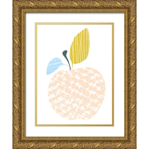 Cut Paper Fruit III Gold Ornate Wood Framed Art Print with Double Matting by Vess, June Erica