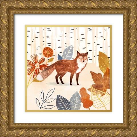 Cozy Autumn Woodland I Gold Ornate Wood Framed Art Print with Double Matting by Borges, Victoria