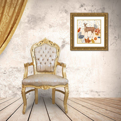 Cozy Autumn Woodland II Gold Ornate Wood Framed Art Print with Double Matting by Borges, Victoria