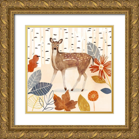 Cozy Autumn Woodland II Gold Ornate Wood Framed Art Print with Double Matting by Borges, Victoria