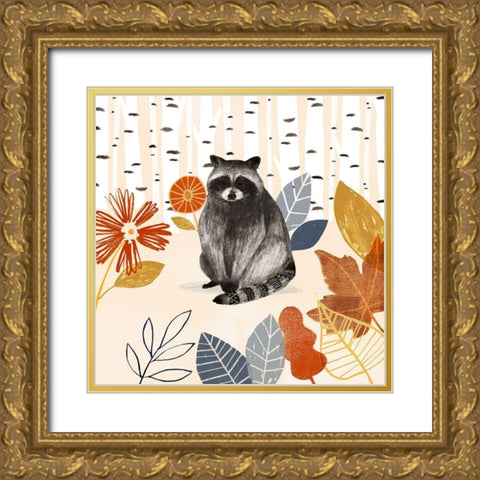 Cozy Autumn Woodland III Gold Ornate Wood Framed Art Print with Double Matting by Borges, Victoria