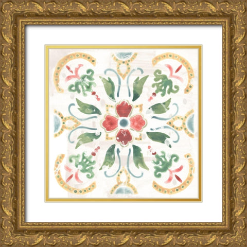 Boho Tile III Gold Ornate Wood Framed Art Print with Double Matting by Vess, June Erica