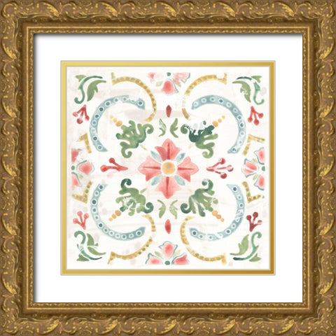 Boho Tile IV Gold Ornate Wood Framed Art Print with Double Matting by Vess, June Erica