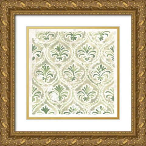 Boho Tile V Gold Ornate Wood Framed Art Print with Double Matting by Vess, June Erica