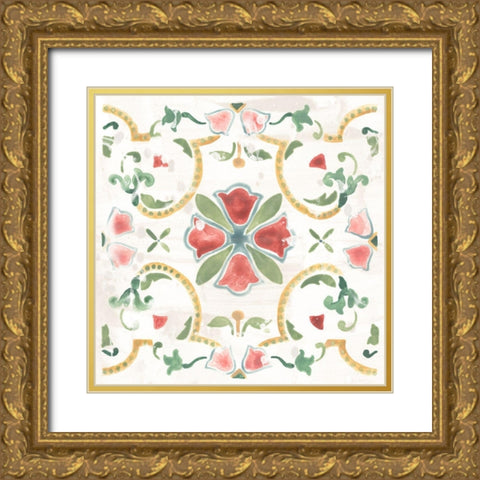 Boho Tile VI Gold Ornate Wood Framed Art Print with Double Matting by Vess, June Erica