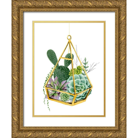 Wild Terrarium I Gold Ornate Wood Framed Art Print with Double Matting by Popp, Grace