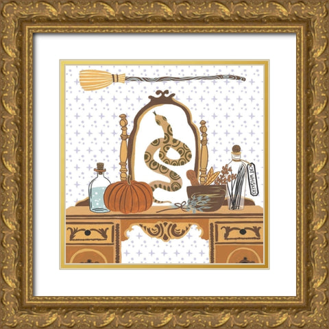 Halloween Prep II Gold Ornate Wood Framed Art Print with Double Matting by Wang, Melissa