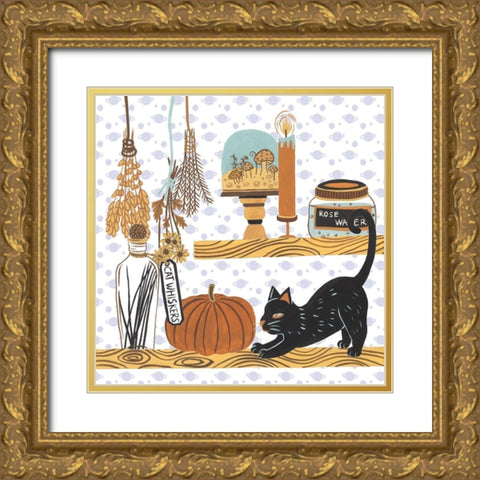 Halloween Prep IV Gold Ornate Wood Framed Art Print with Double Matting by Wang, Melissa