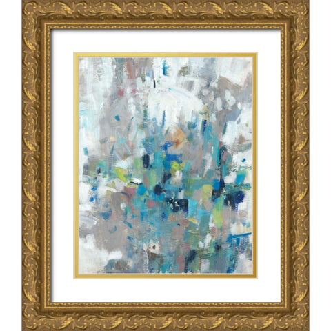 Edgy Blues II Gold Ornate Wood Framed Art Print with Double Matting by OToole, Tim