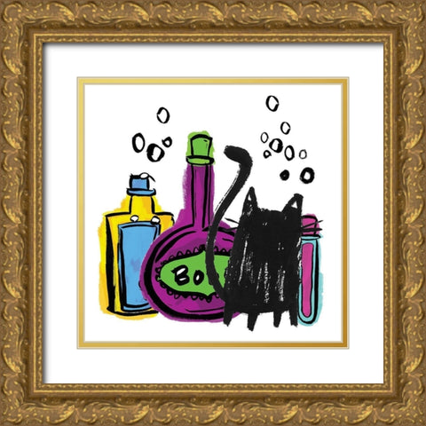 Toilin Trouble I Gold Ornate Wood Framed Art Print with Double Matting by Hernandez, Larisa