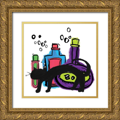 Toilin Trouble II Gold Ornate Wood Framed Art Print with Double Matting by Hernandez, Larisa