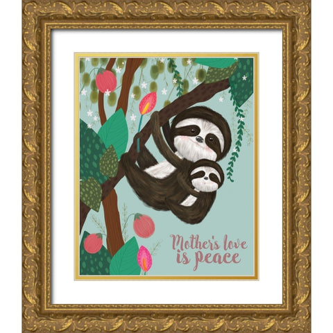 Mothers Love I Gold Ornate Wood Framed Art Print with Double Matting by Hernandez, Larisa