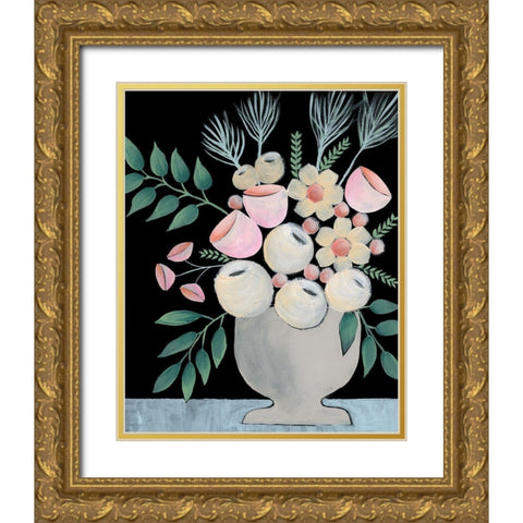 Rosada Floral I Gold Ornate Wood Framed Art Print with Double Matting by Moore, Regina