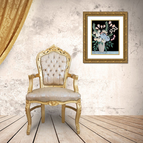 Rosada Floral II Gold Ornate Wood Framed Art Print with Double Matting by Moore, Regina