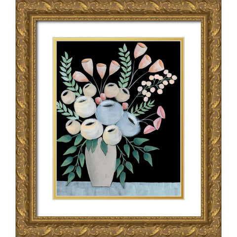 Rosada Floral II Gold Ornate Wood Framed Art Print with Double Matting by Moore, Regina