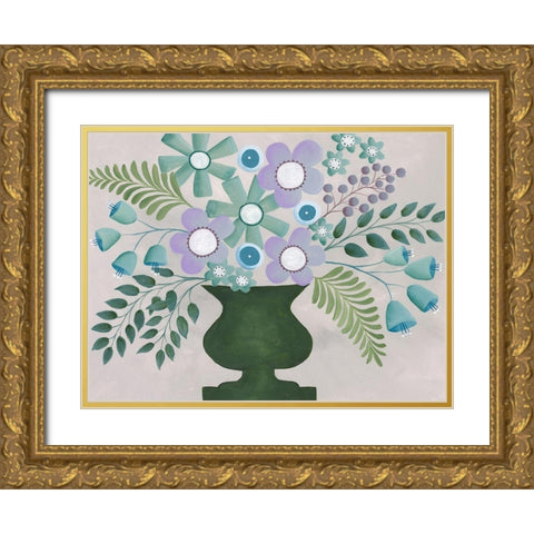 Lavanda Floral I Gold Ornate Wood Framed Art Print with Double Matting by Moore, Regina
