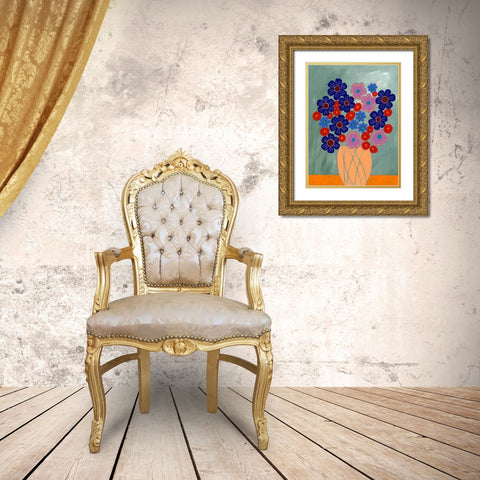 Summer Arrangement I Gold Ornate Wood Framed Art Print with Double Matting by Moore, Regina