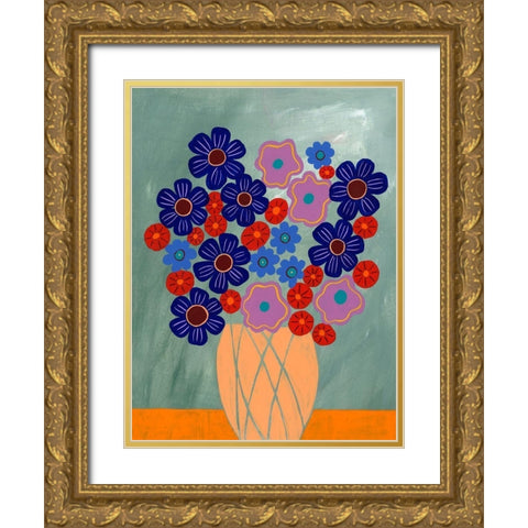 Summer Arrangement I Gold Ornate Wood Framed Art Print with Double Matting by Moore, Regina
