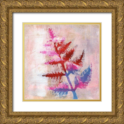 Dappled Fern I Gold Ornate Wood Framed Art Print with Double Matting by Moore, Regina