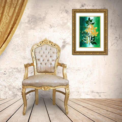 Changing Leaves II Gold Ornate Wood Framed Art Print with Double Matting by Moore, Regina