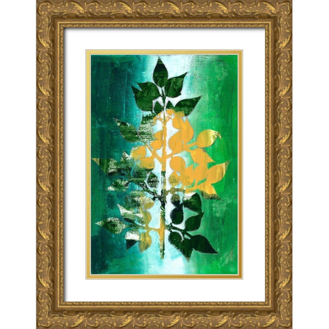 Changing Leaves II Gold Ornate Wood Framed Art Print with Double Matting by Moore, Regina