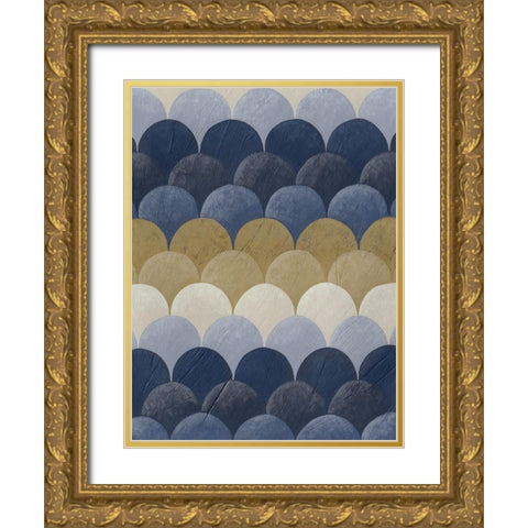 Navy Motif II Gold Ornate Wood Framed Art Print with Double Matting by Zarris, Chariklia