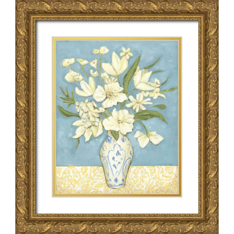 Springtime Bouquet I Gold Ornate Wood Framed Art Print with Double Matting by Zarris, Chariklia