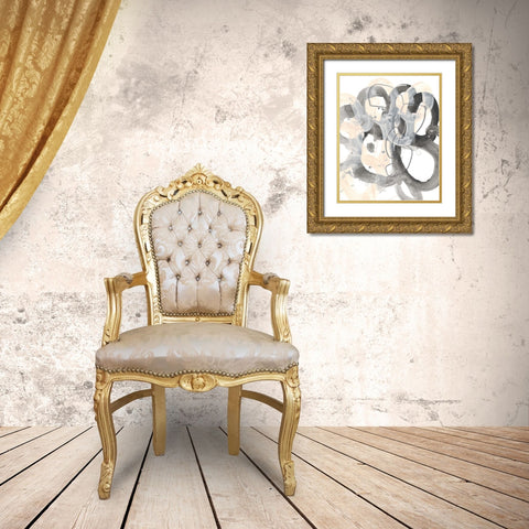 Tangled Circuit IV Gold Ornate Wood Framed Art Print with Double Matting by Vess, June Erica