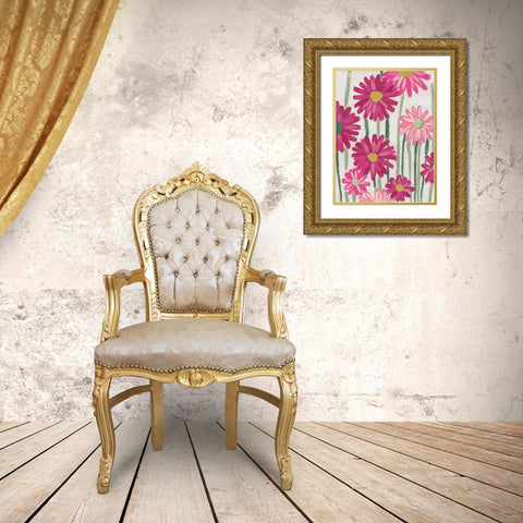 Spring Pinks I Gold Ornate Wood Framed Art Print with Double Matting by Vess, June Erica