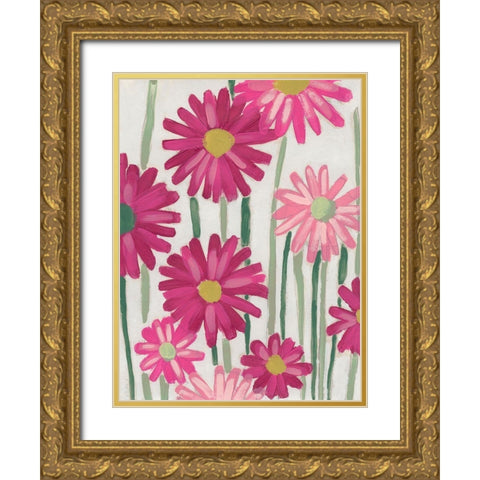 Spring Pinks I Gold Ornate Wood Framed Art Print with Double Matting by Vess, June Erica