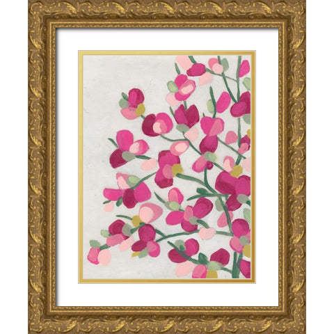 Spring Pinks III Gold Ornate Wood Framed Art Print with Double Matting by Vess, June Erica