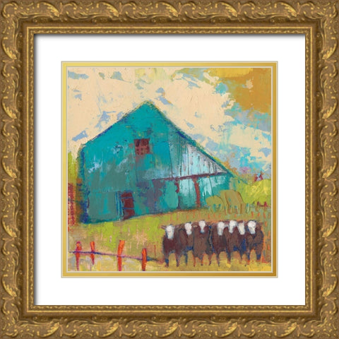 Request Barn Gold Ornate Wood Framed Art Print with Double Matting by Jachimiec, Sue