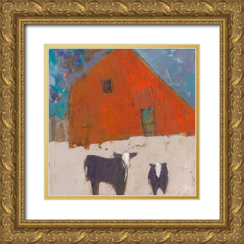 Hazel Barn Gold Ornate Wood Framed Art Print with Double Matting by Jachimiec, Sue