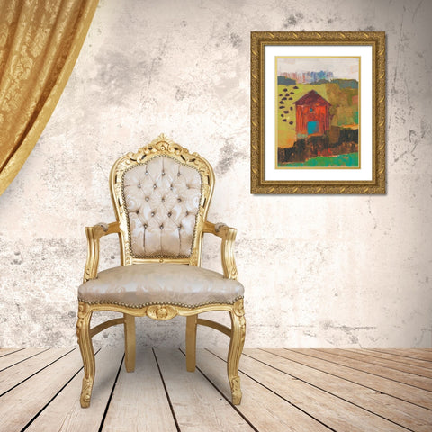 Darlington Barn Gold Ornate Wood Framed Art Print with Double Matting by Jachimiec, Sue