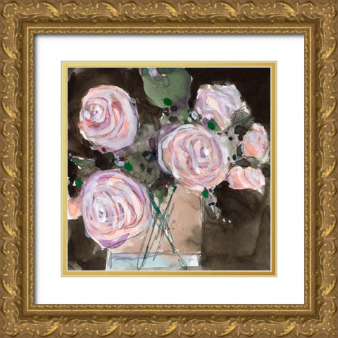 Rose Clippings I Gold Ornate Wood Framed Art Print with Double Matting by Dixon, Samuel