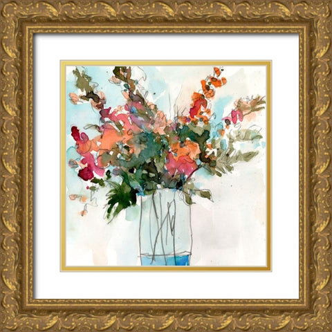 Water Garden Still Life I Gold Ornate Wood Framed Art Print with Double Matting by Dixon, Samuel