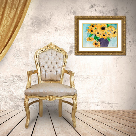 Sunflower Moment II Gold Ornate Wood Framed Art Print with Double Matting by Dixon, Samuel