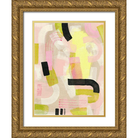 Neon Marks I Gold Ornate Wood Framed Art Print with Double Matting by Galapon, Nikki