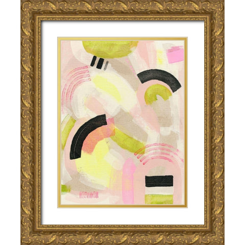 Neon Marks II Gold Ornate Wood Framed Art Print with Double Matting by Galapon, Nikki